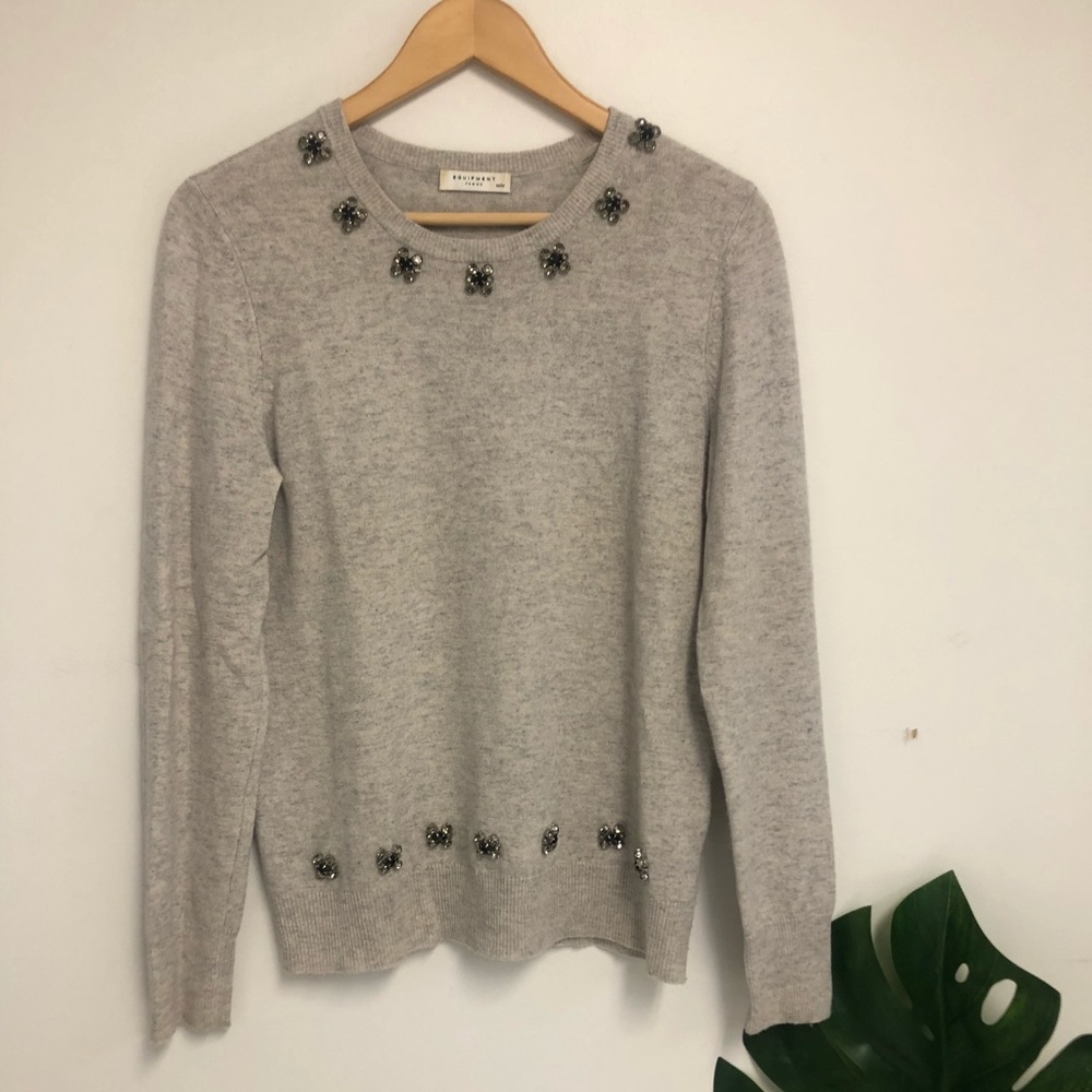 Equipment Femme Cashmere Rhinestone Sweater - Picture 2 of 8